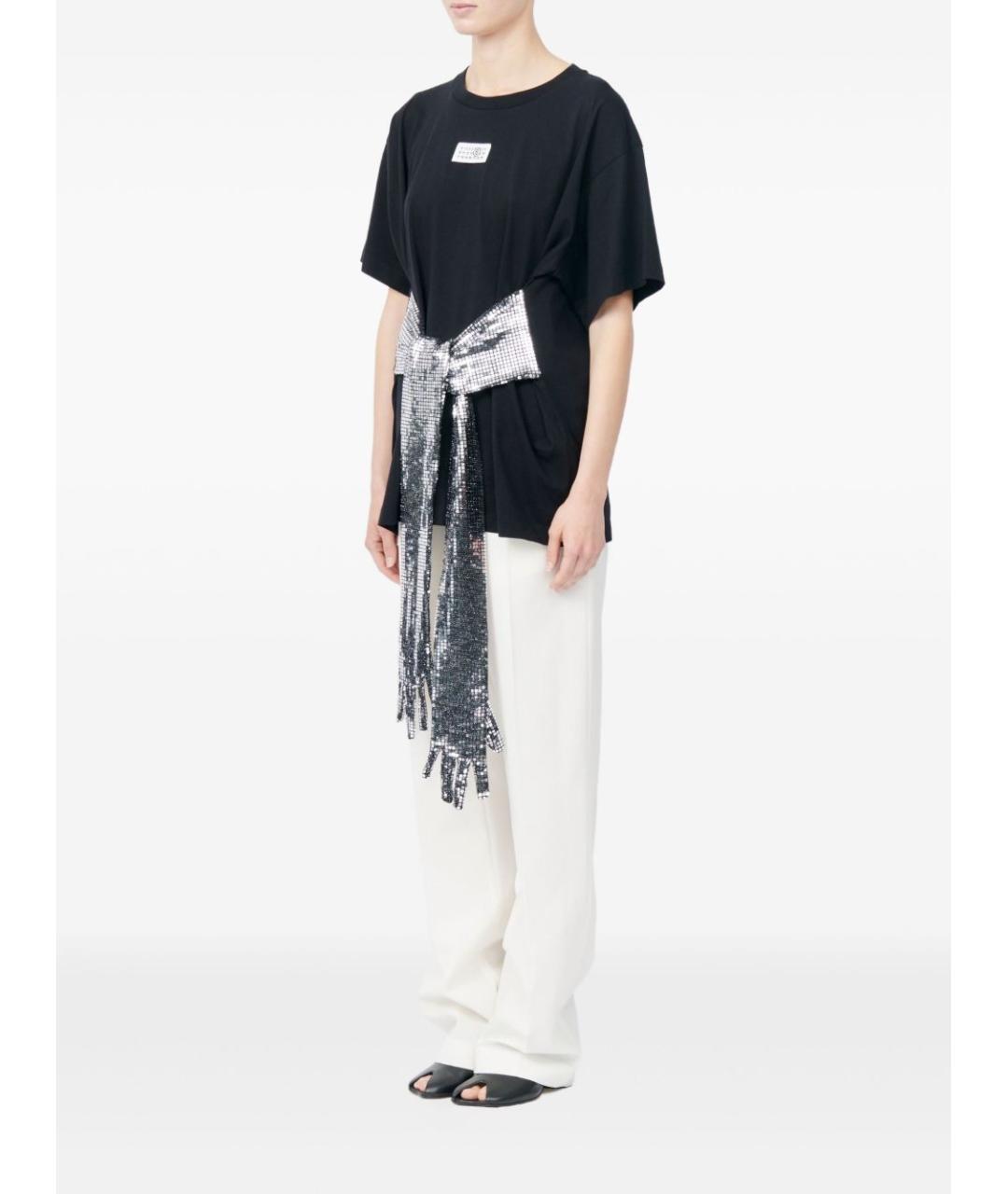 MM6 MAISON MARGIELA Черная хлопковая футболка, фото 5