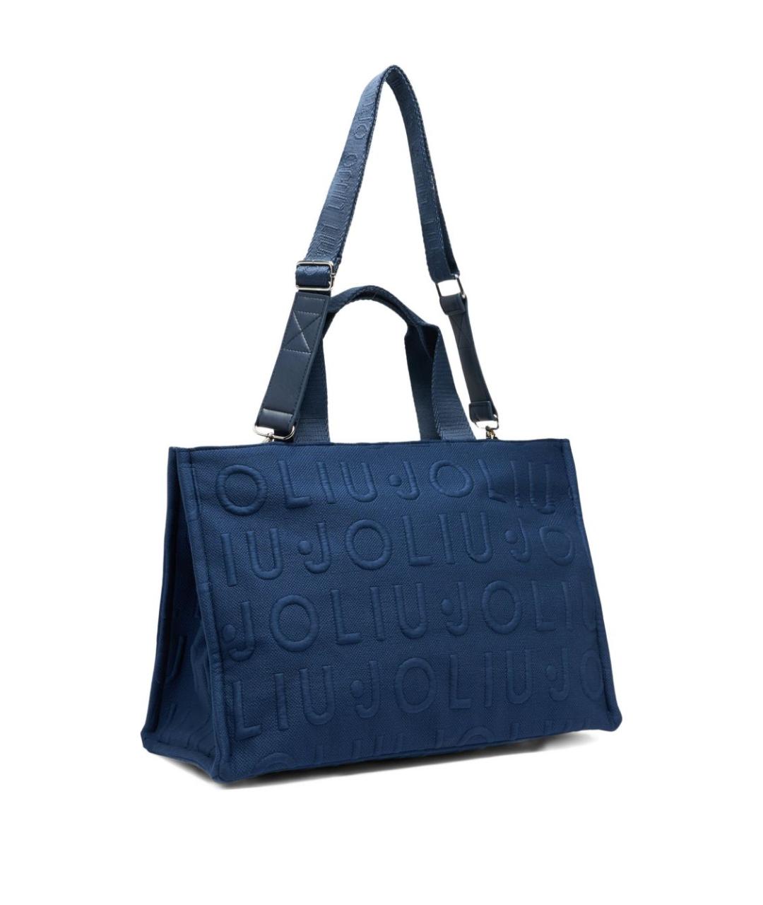 LIU JO Синяя тканевая сумка тоут, фото 4