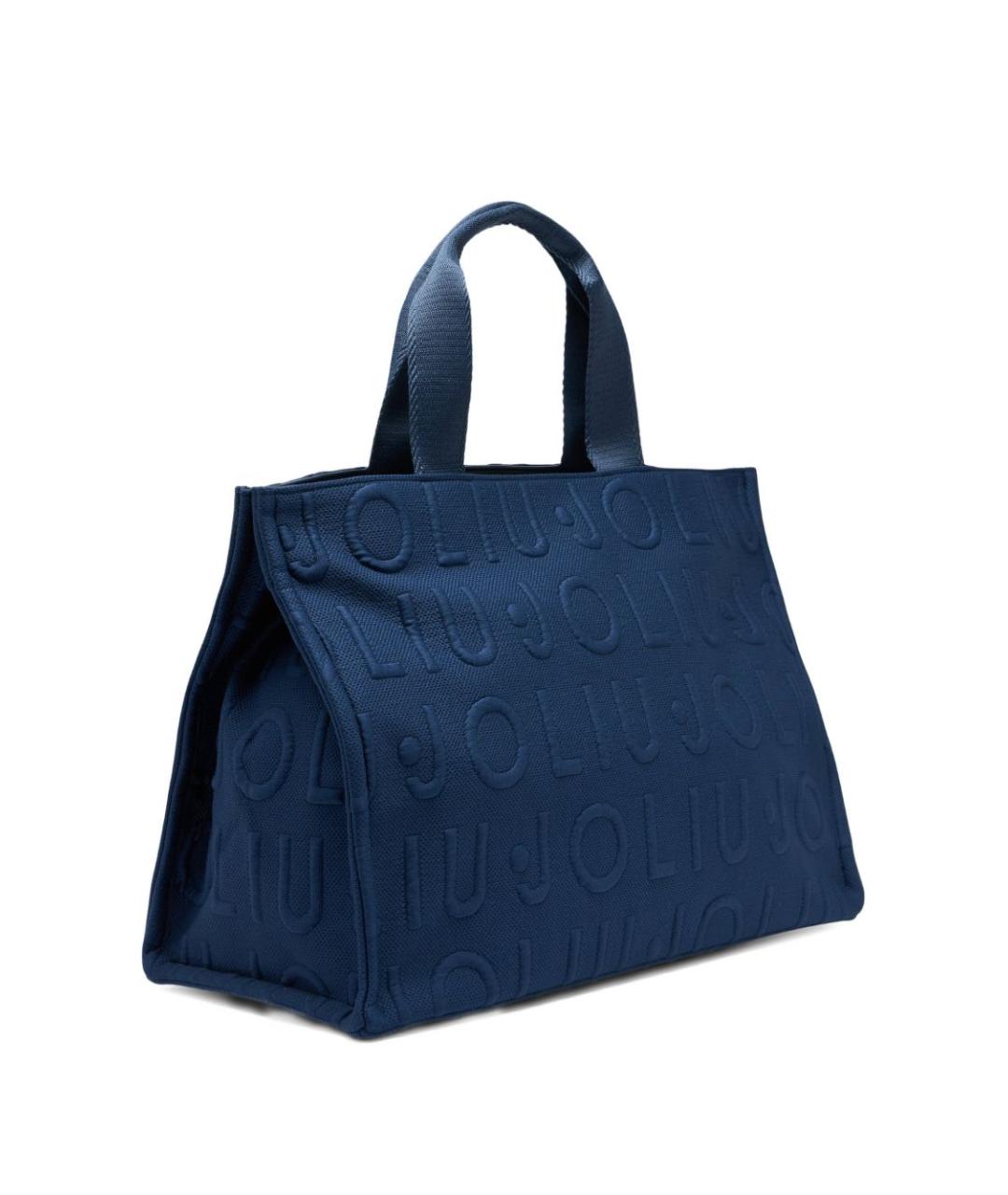 LIU JO Синяя тканевая сумка тоут, фото 5
