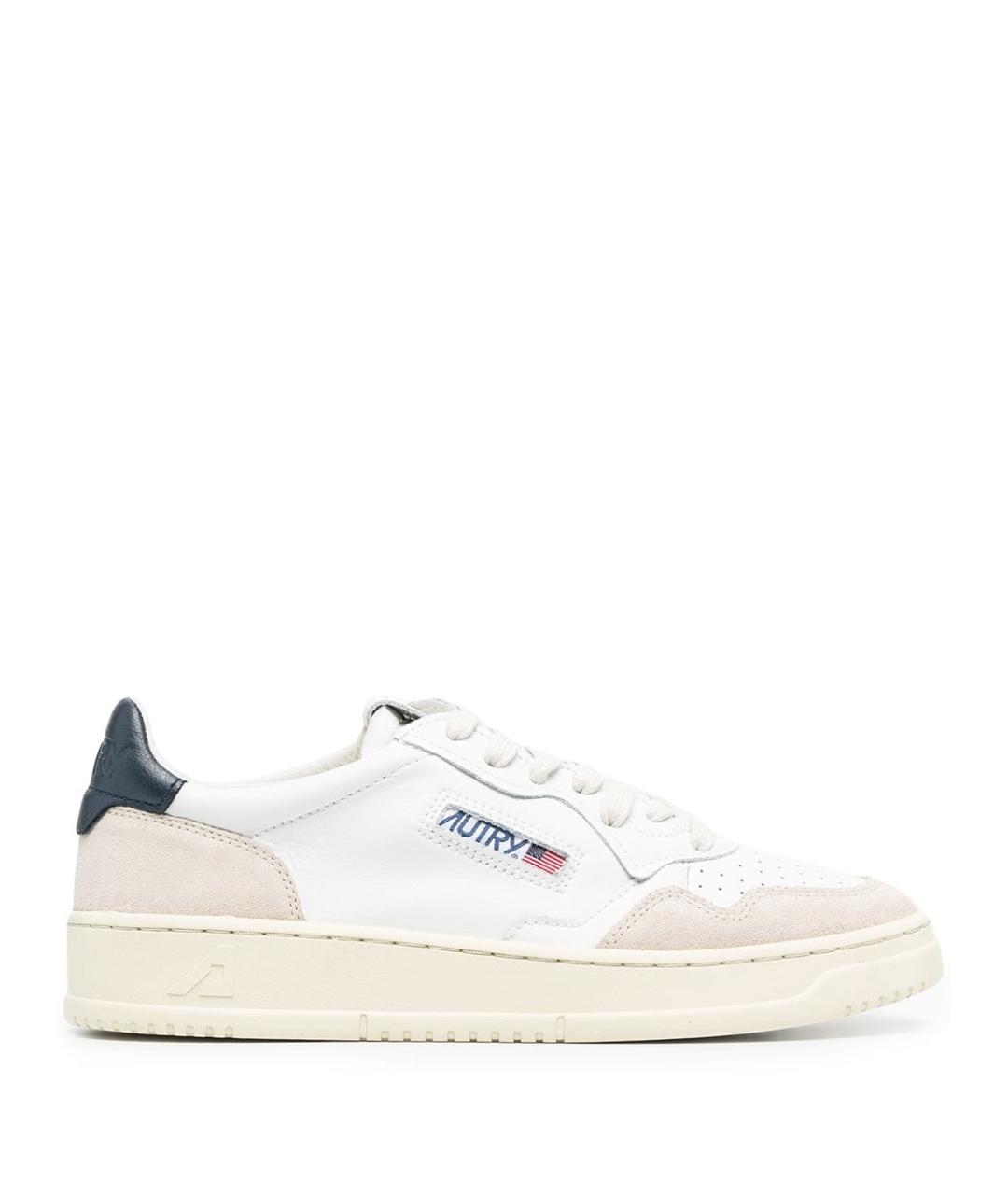 AUTRY Белые кожаные низкие кроссовки / кеды, фото 1