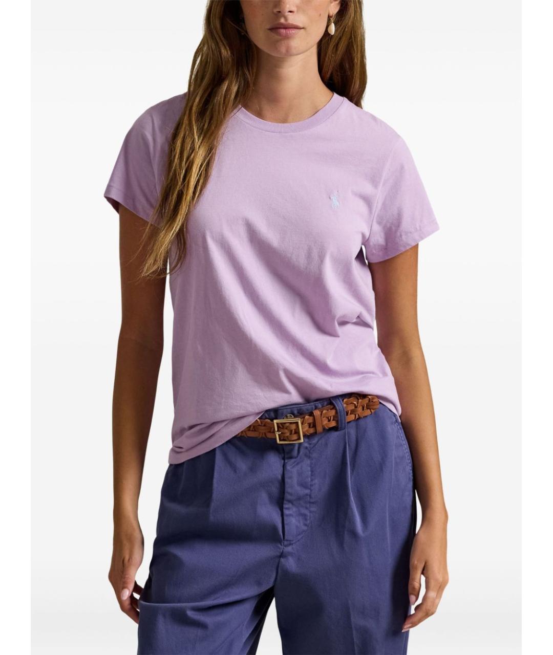 POLO RALPH LAUREN Фиолетовая хлопковая футболка, фото 3