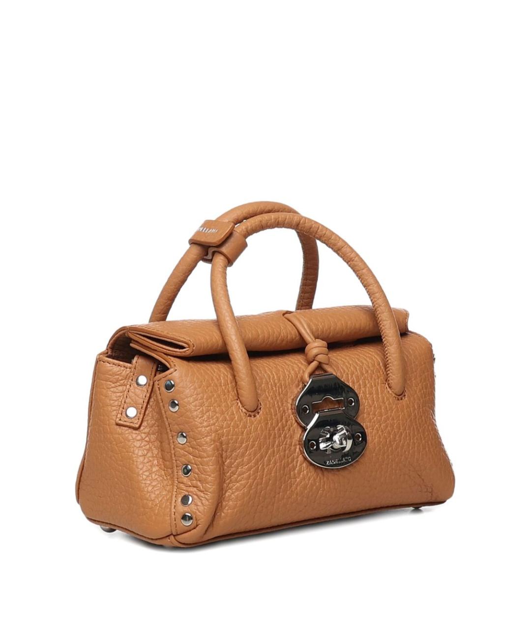 ZANELLATO Бежевая кожаная сумка с короткими ручками, фото 2