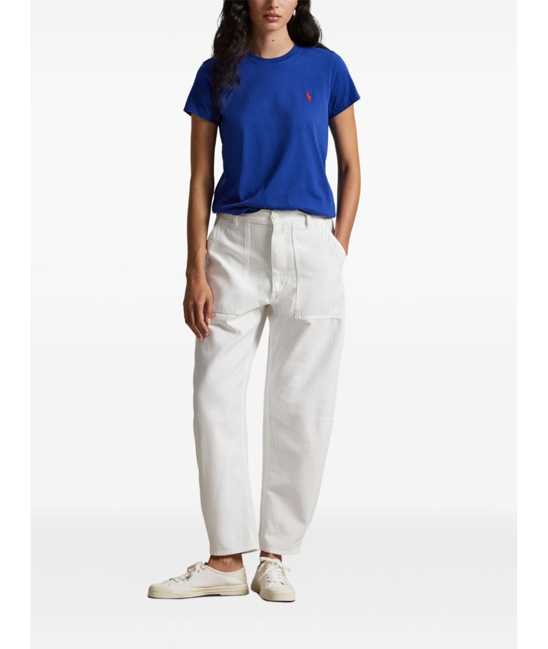 POLO RALPH LAUREN Синяя хлопковая футболка, фото 2