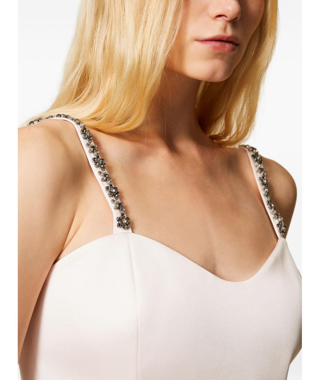 TWIN-SET Бежевая полиэстеровая майка, фото 4