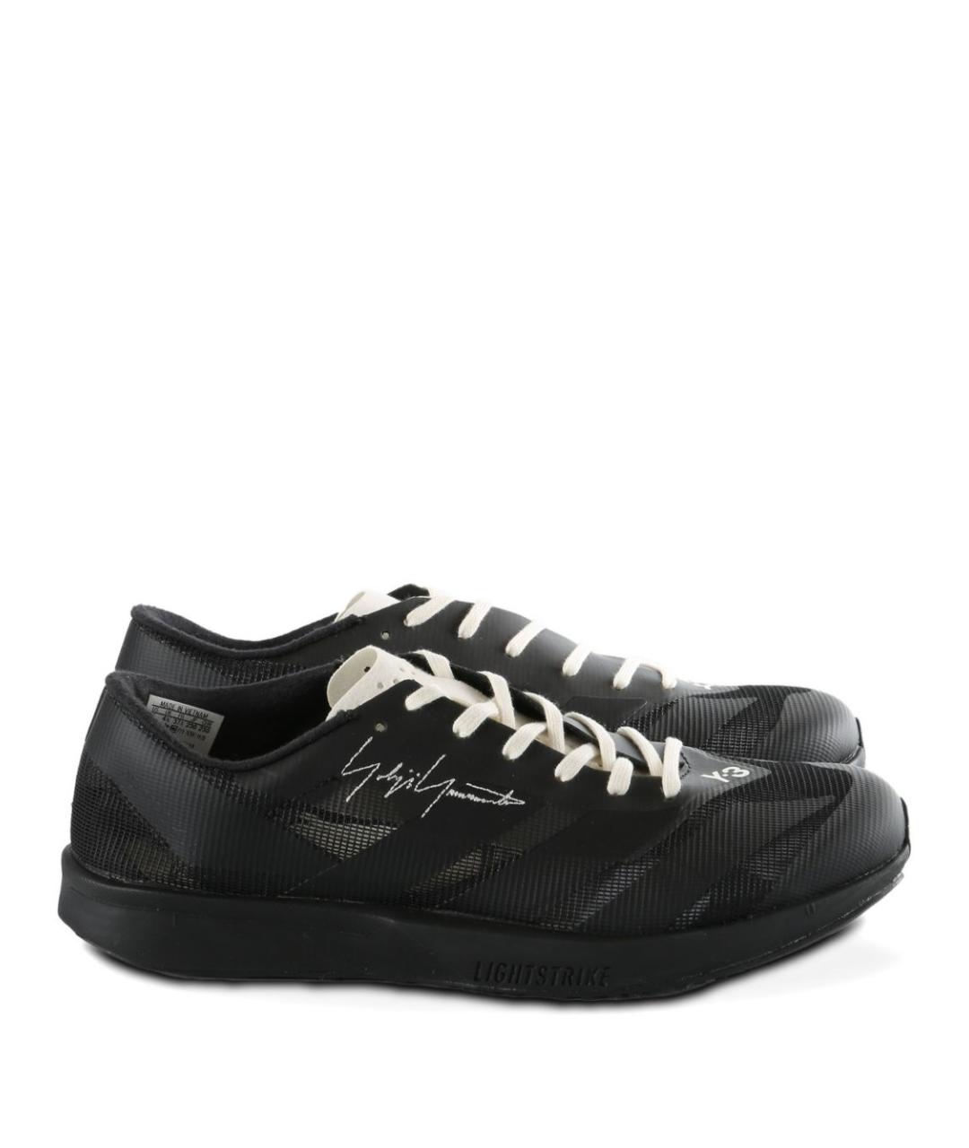 Y-3 Черные текстильные низкие кроссовки / кеды, фото 2