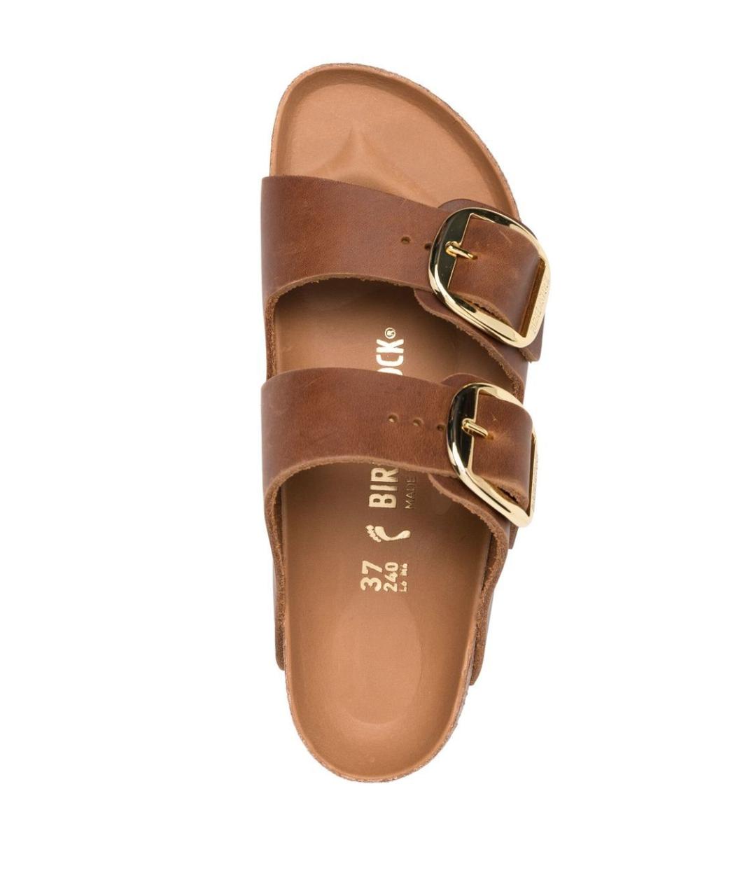 BIRKENSTOCK Коричневые кожаные сандалии, фото 4