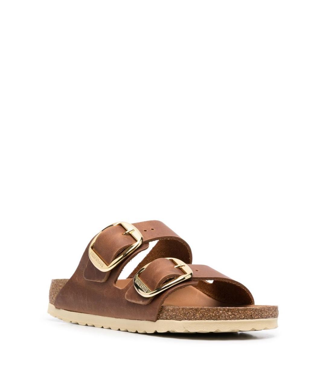 BIRKENSTOCK Коричневые кожаные сандалии, фото 3