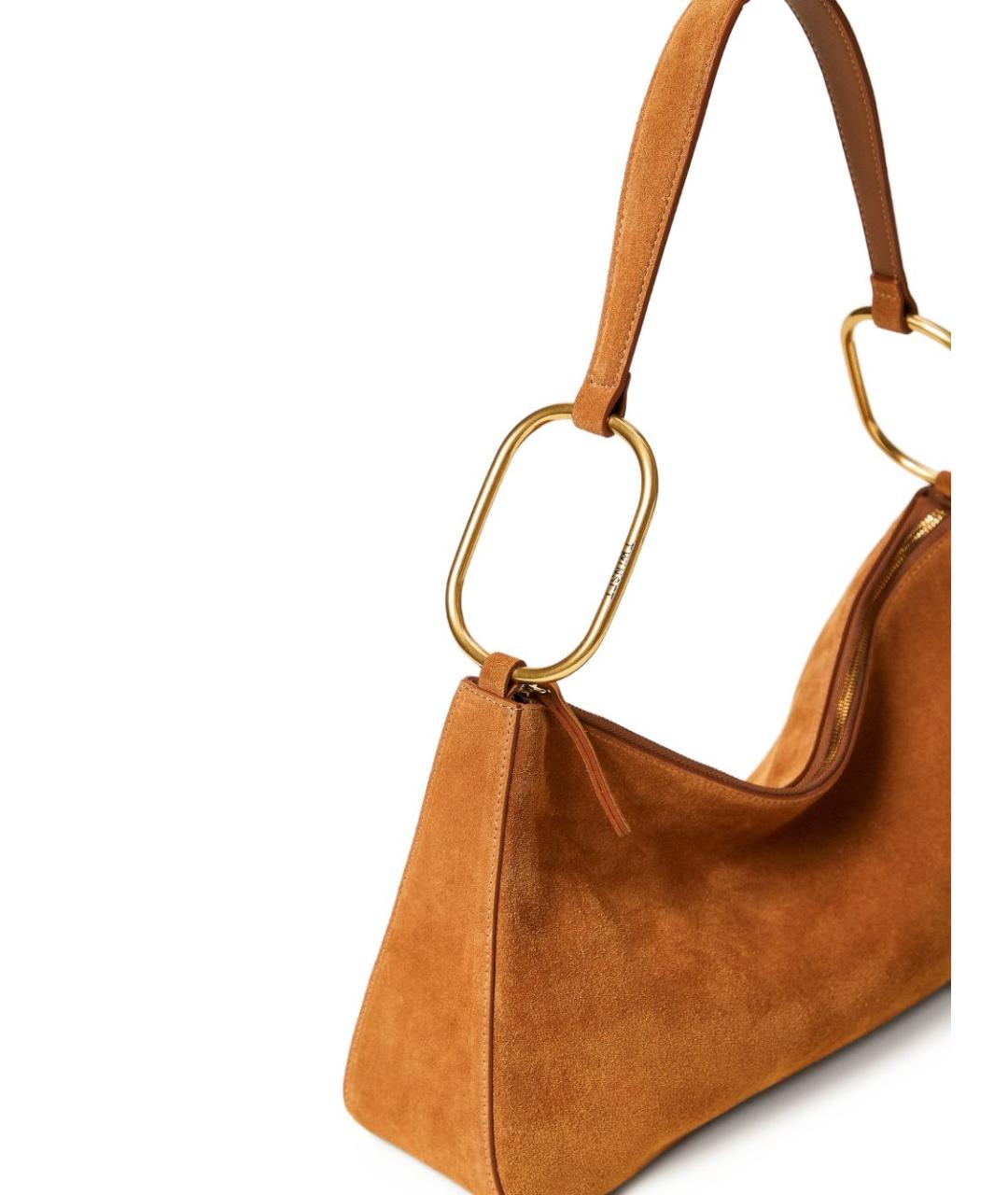 TWIN-SET Коричневая замшевая сумка через плечо, фото 3