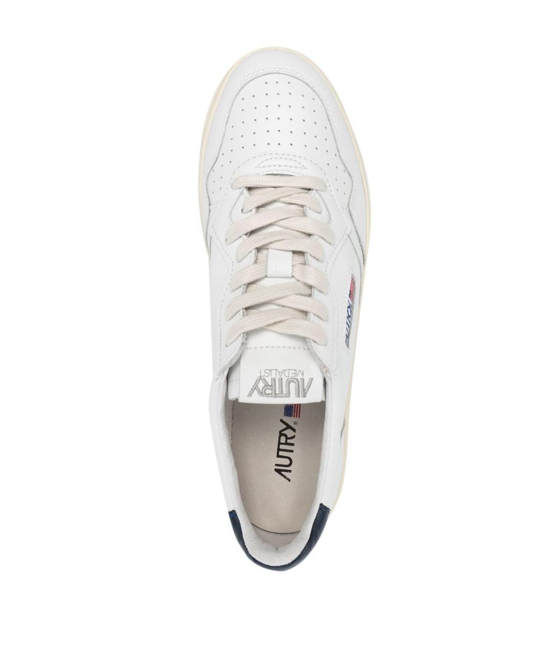 AUTRY Белые кожаные низкие кроссовки / кеды, фото 3