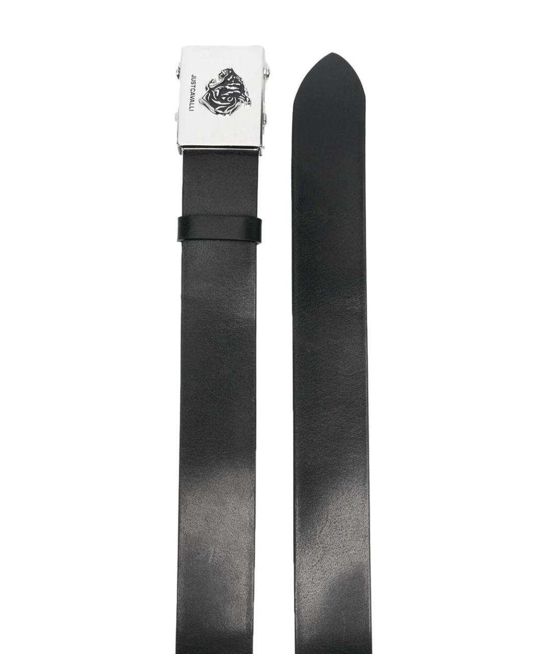 JUST CAVALLI Черный кожаный ремень, фото 2