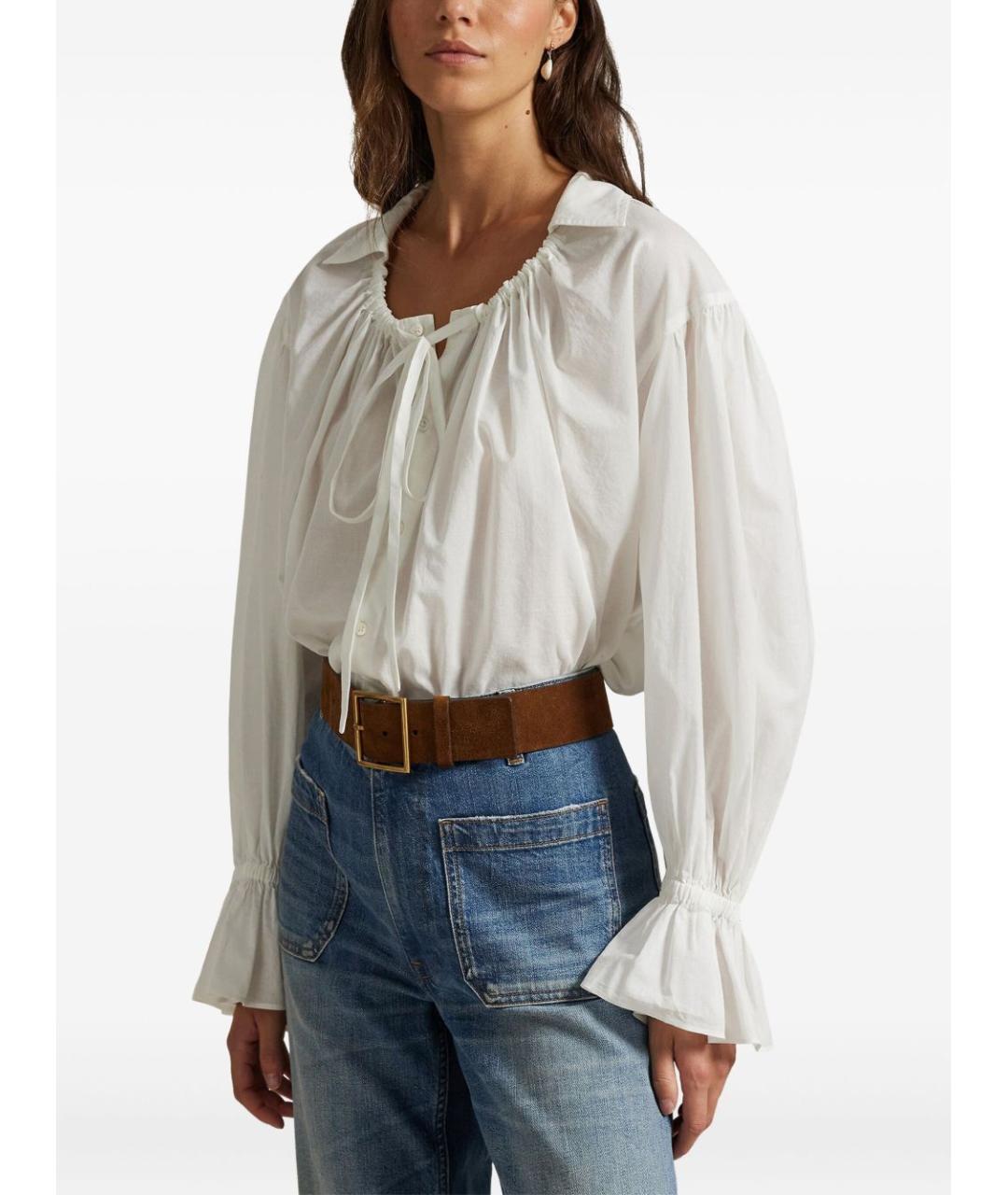 POLO RALPH LAUREN Белая хлопковая блузы, фото 3