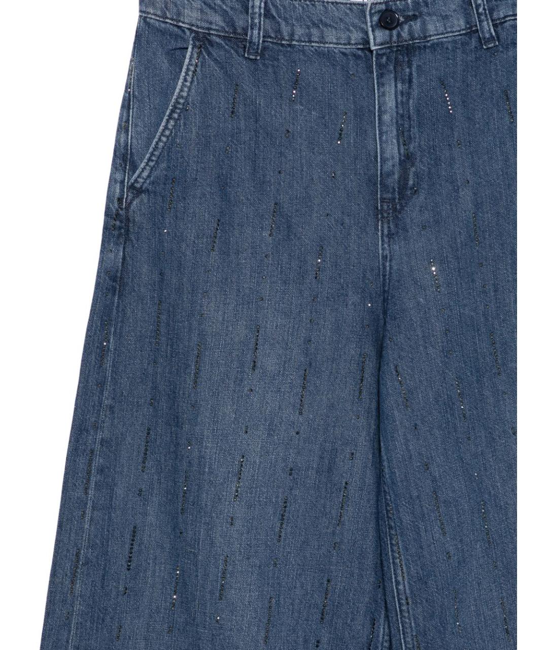 LIU JO Синие хлопковые прямые джинсы, фото 3