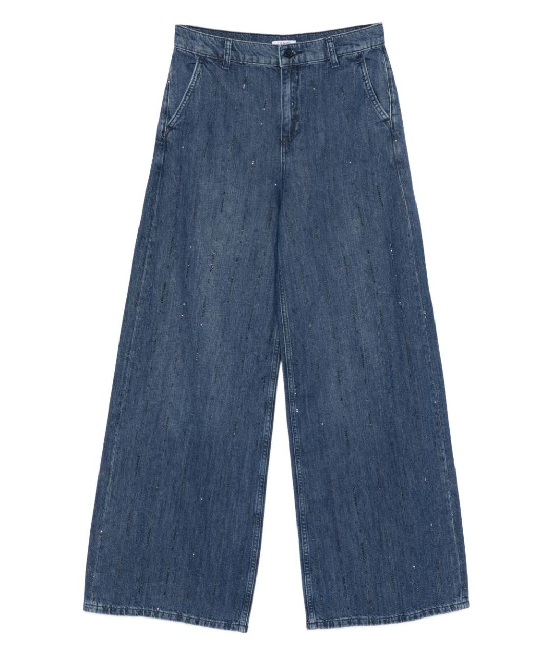 LIU JO Синие хлопковые прямые джинсы, фото 1