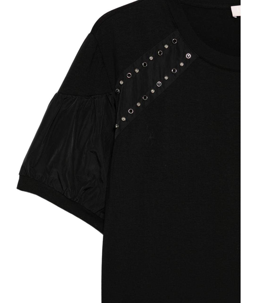 LIU JO Черная хлопковая футболка, фото 2