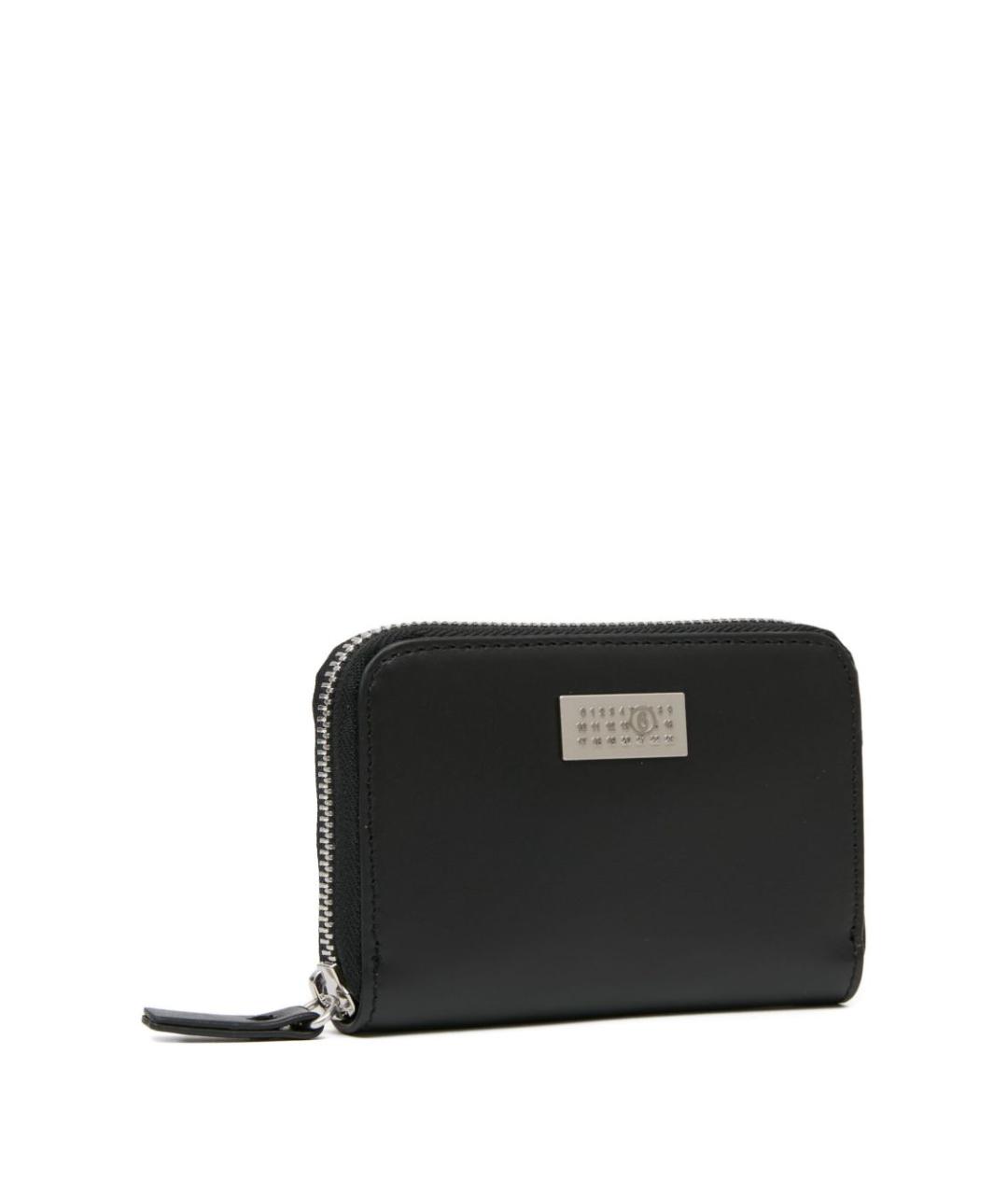MM6 MAISON MARGIELA Черный кожаный кошелек, фото 2