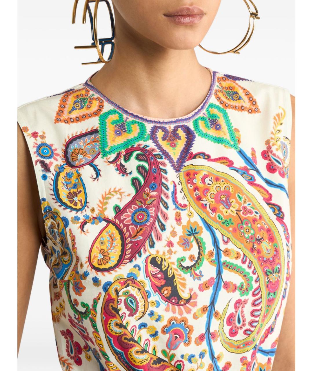 ETRO Мульти хлопковое повседневное платье, фото 4