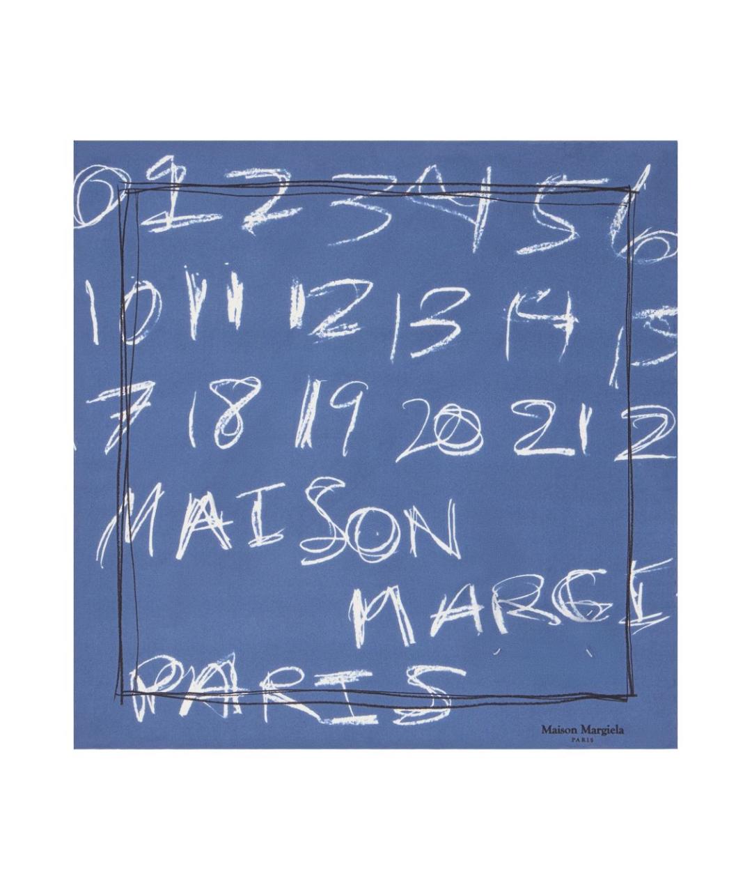 MAISON MARGIELA Синий шелковый шарф, фото 1