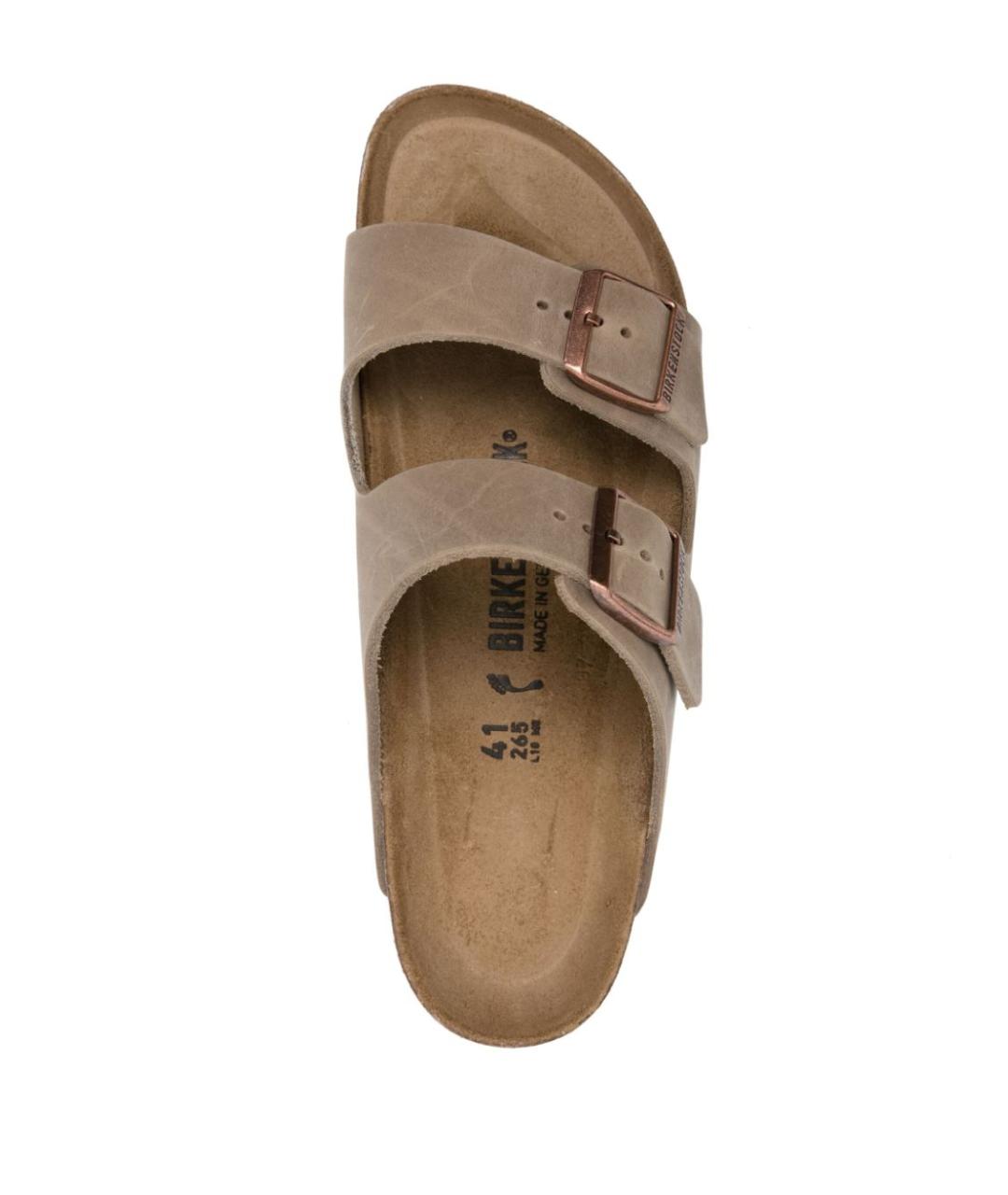BIRKENSTOCK Коричневые кожаные сандалии, фото 4