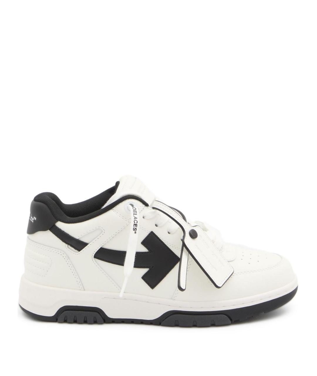 OFF-WHITE Белые кожаные низкие кроссовки / кеды, фото 1