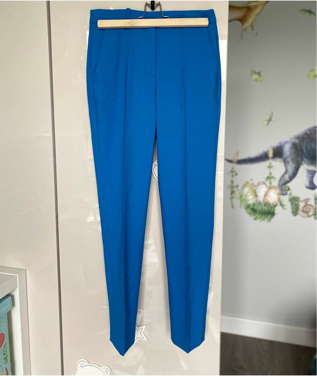 MICHAEL KORS COLLECTION Голубые шерстяные брюки узкие, фото 6
