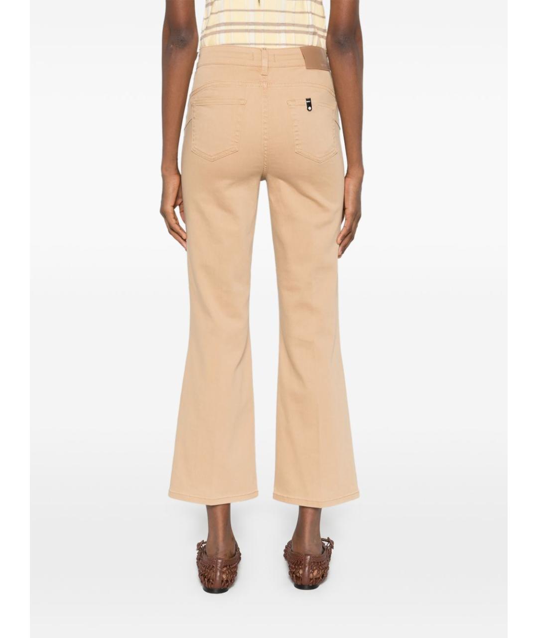 LIU JO Бежевые хлопковые прямые джинсы, фото 4