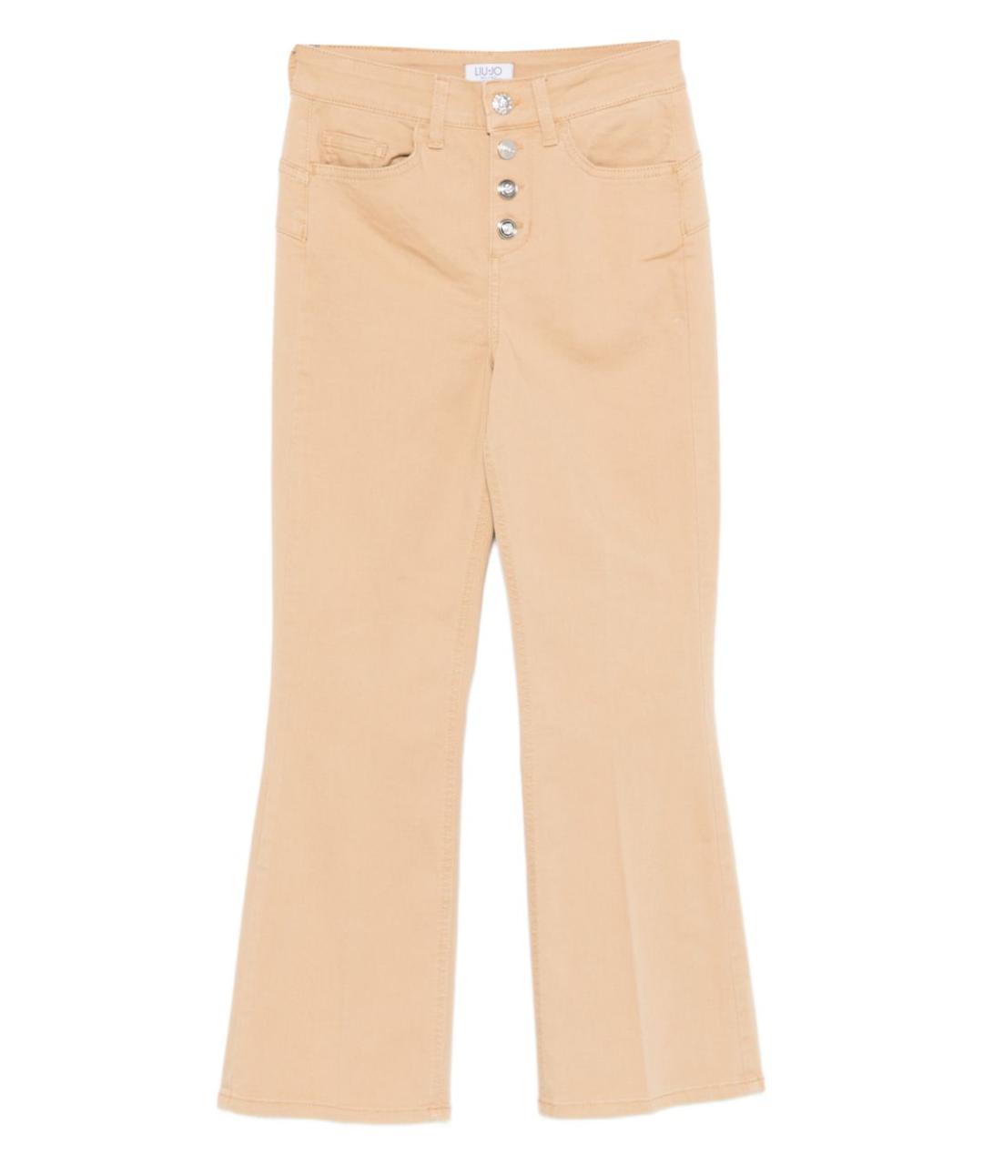 LIU JO Бежевые хлопковые прямые джинсы, фото 1