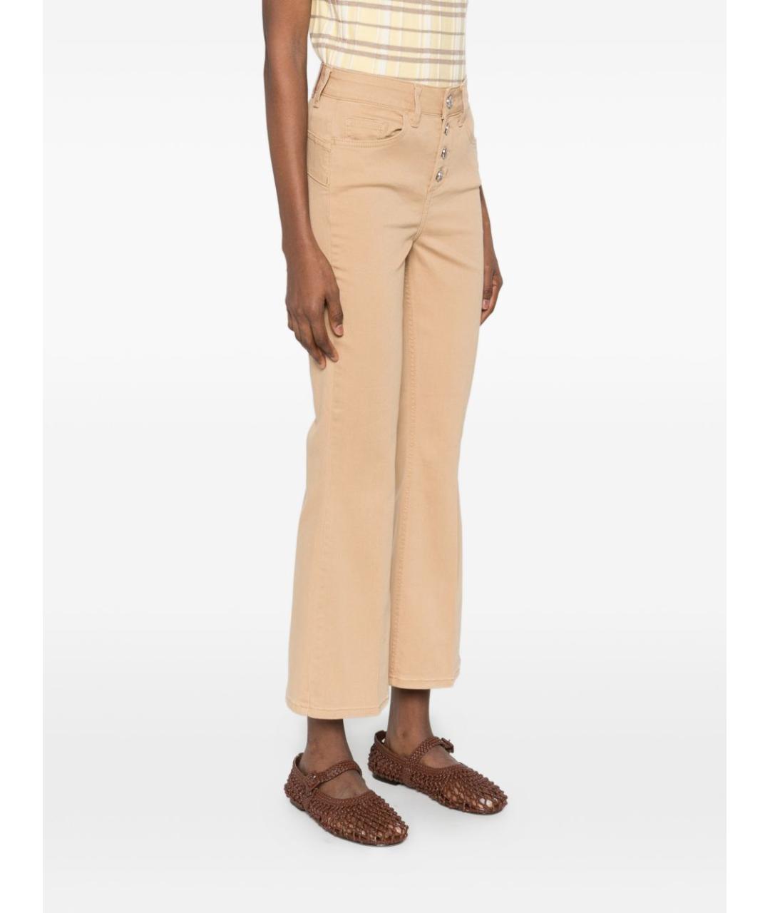 LIU JO Бежевые хлопковые прямые джинсы, фото 2