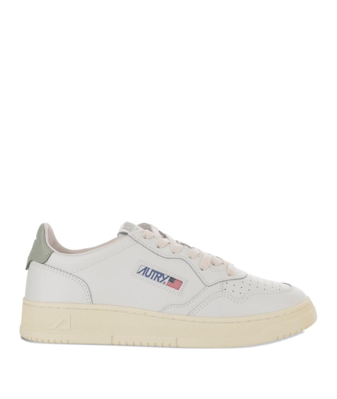 AUTRY Белые кожаные низкие кроссовки / кеды, фото 1