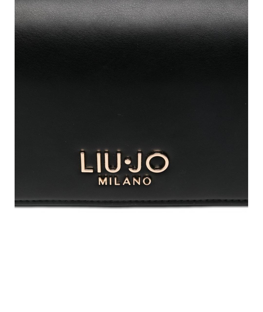 LIU JO Черная сумка через плечо из искусственной кожи, фото 4