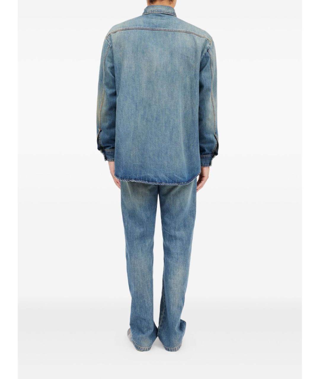 MM6 MAISON MARGIELA Синяя хлопковая кэжуал рубашка, фото 5