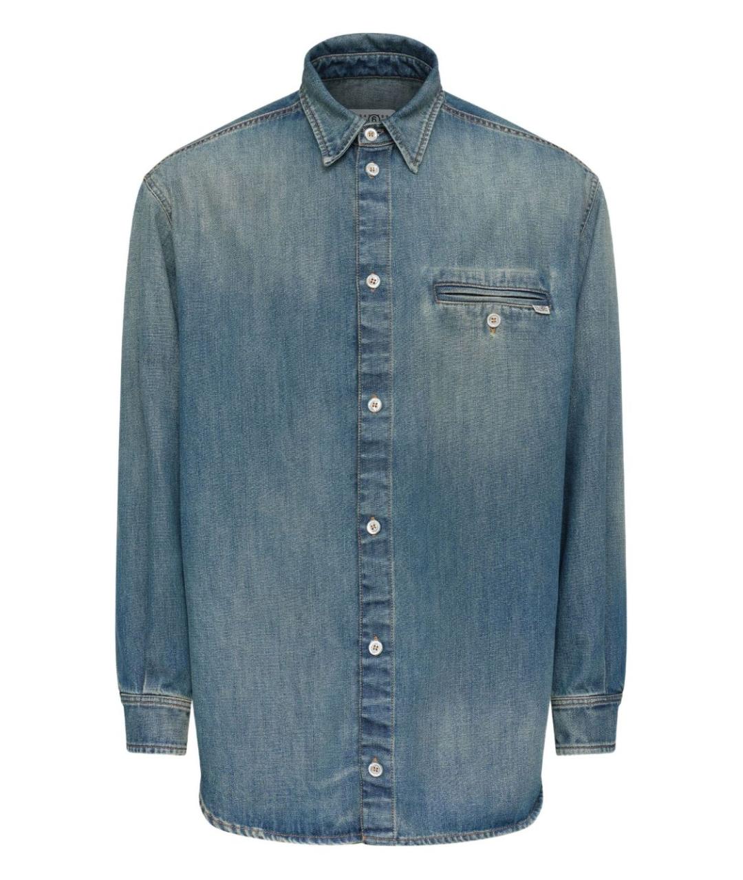 MM6 MAISON MARGIELA Синяя хлопковая кэжуал рубашка, фото 1