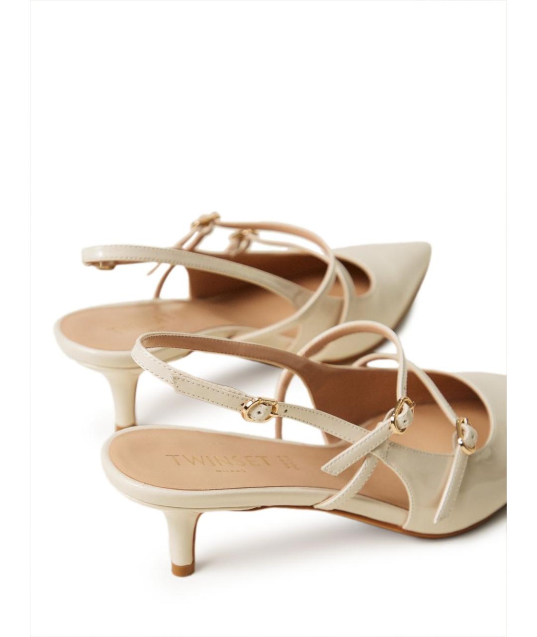 TWIN-SET Бежевые кожаные туфли, фото 4