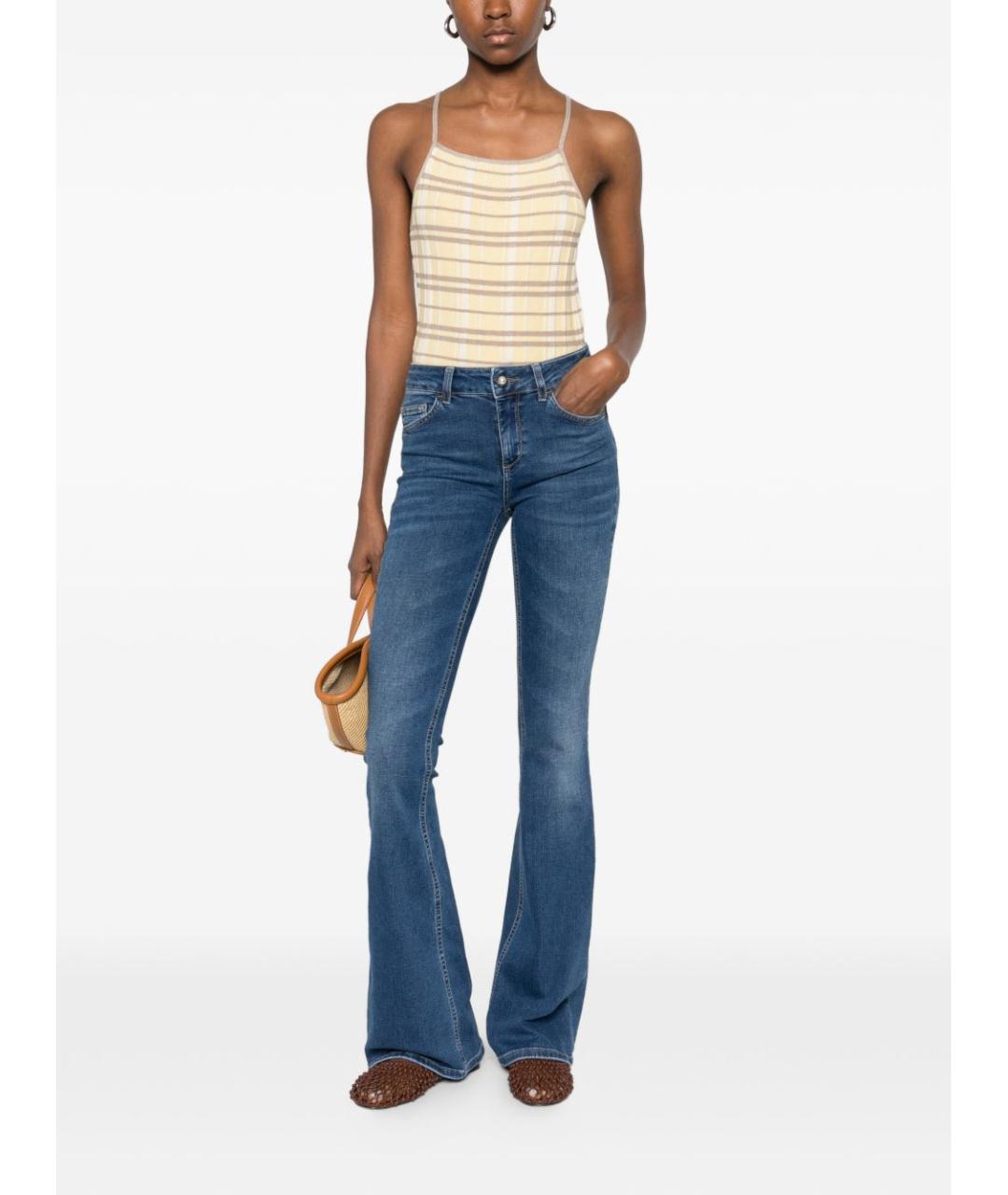 LIU JO Синие хлопковые прямые джинсы, фото 3