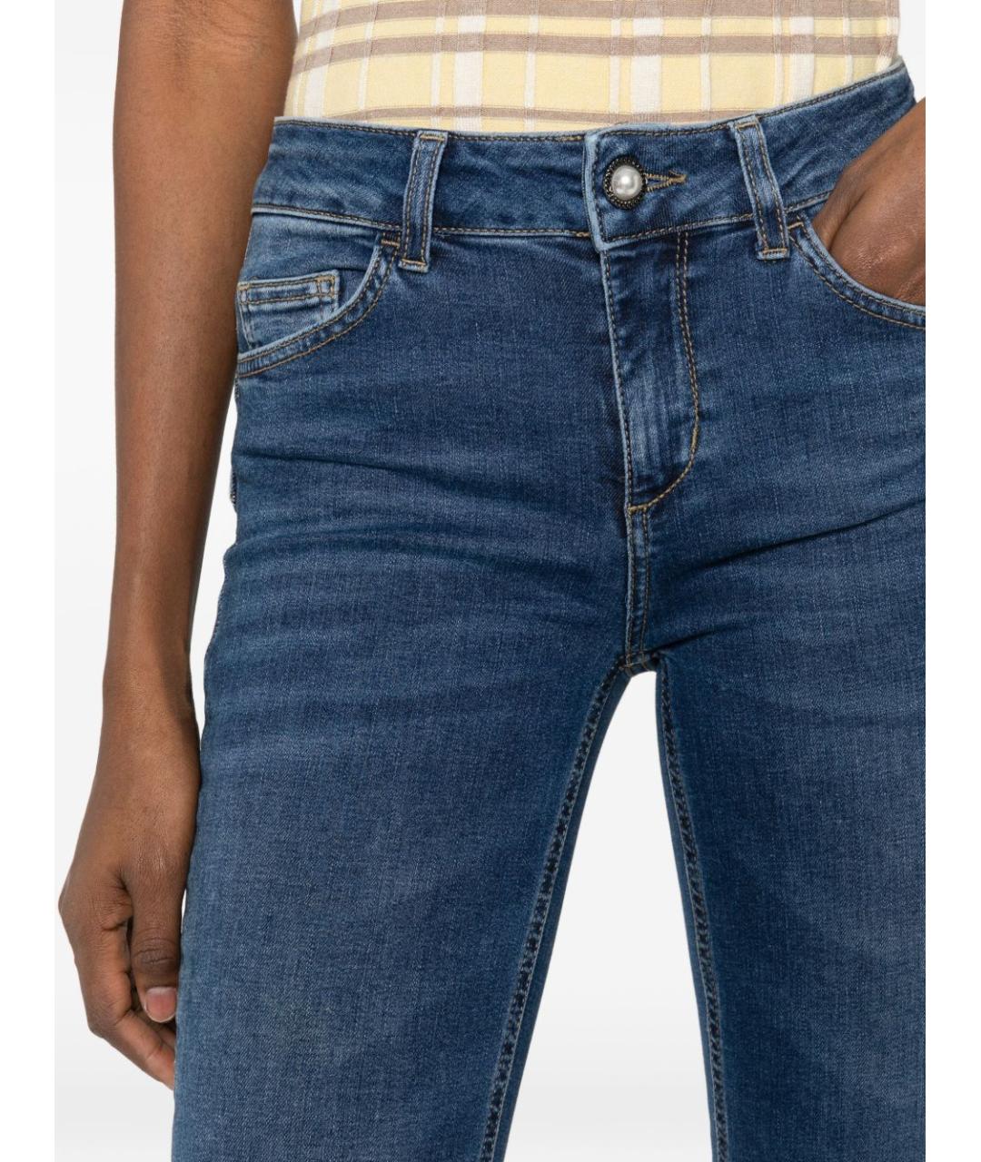 LIU JO Синие хлопковые прямые джинсы, фото 5