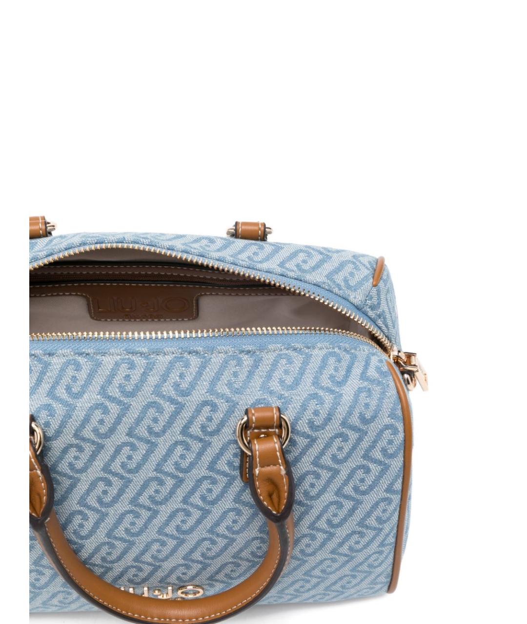 LIU JO Голубая тканевая сумка с короткими ручками, фото 4