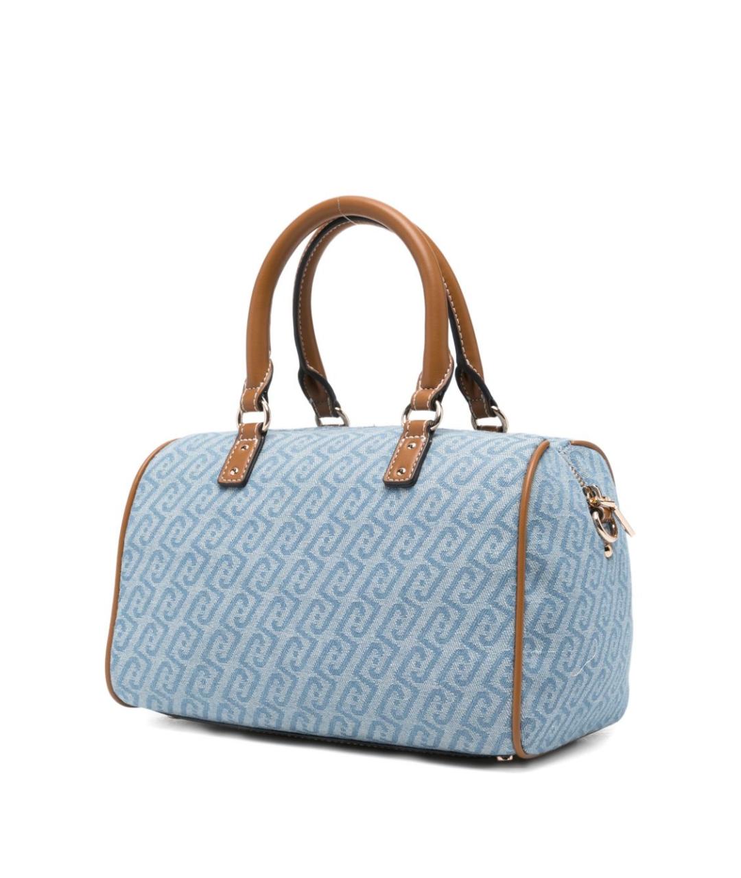 LIU JO Голубая тканевая сумка с короткими ручками, фото 2