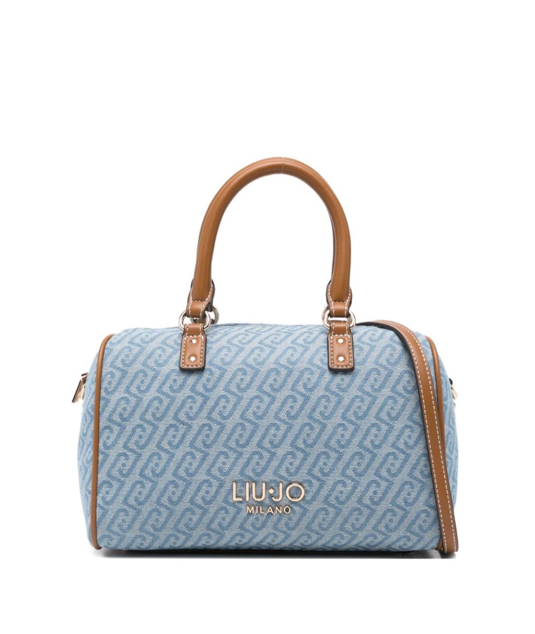 LIU JO Голубая тканевая сумка с короткими ручками, фото 1