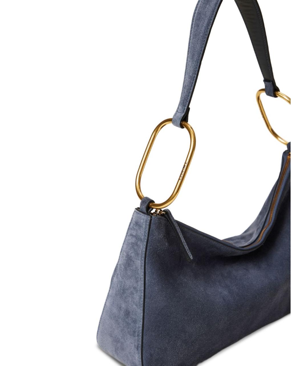 TWIN-SET Синяя замшевая сумка через плечо, фото 4