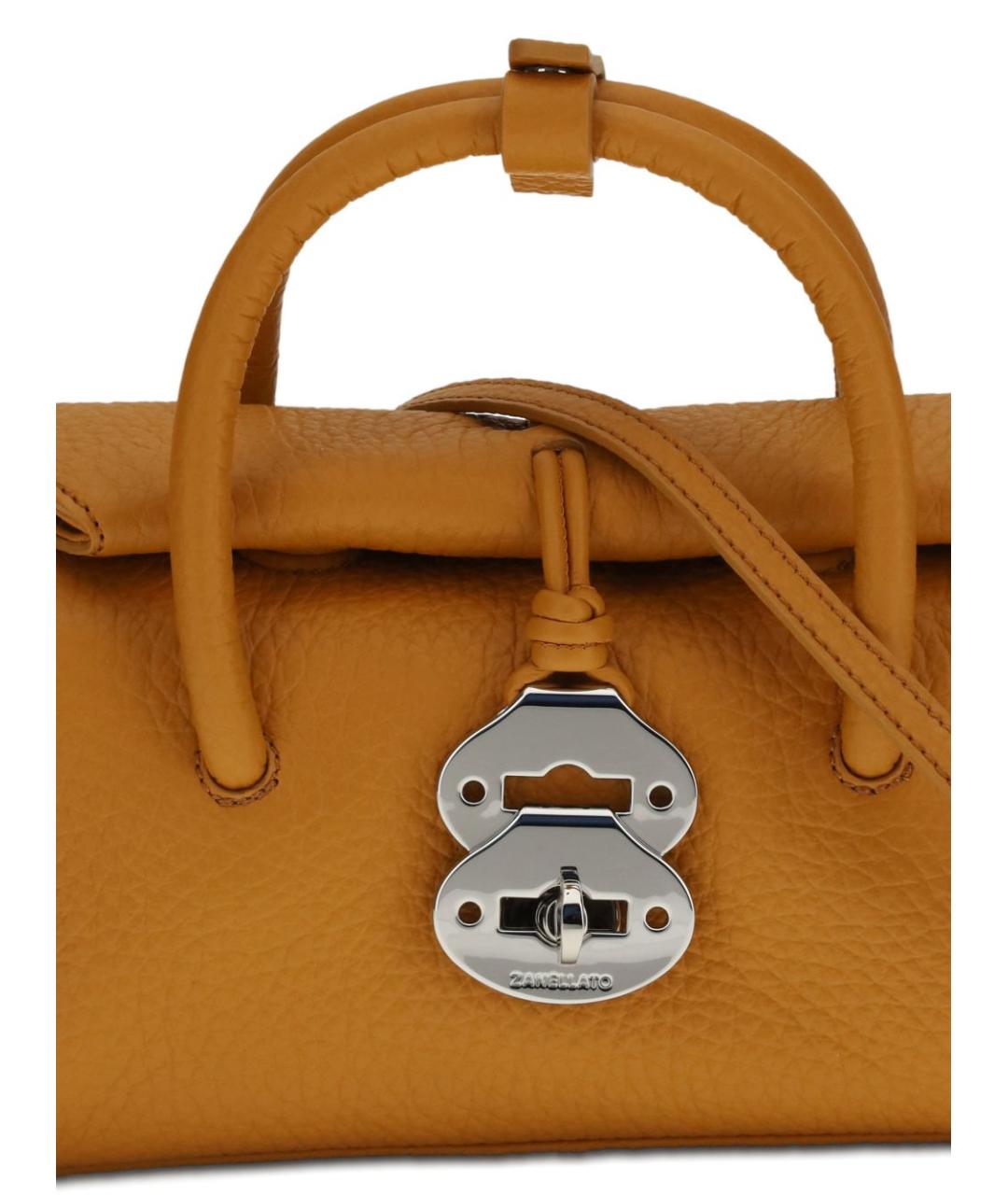 ZANELLATO Коричневая кожаная сумка с короткими ручками, фото 3