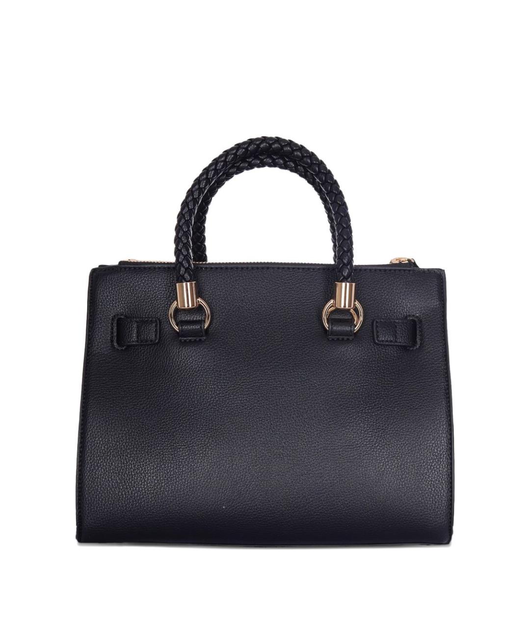 LIU JO Черная сумка с короткими ручками из искусственной кожи, фото 3