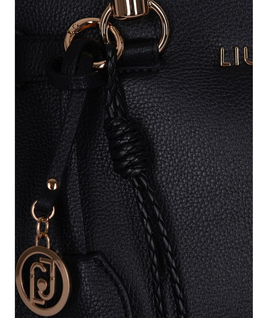 LIU JO Черная сумка с короткими ручками из искусственной кожи, фото 2