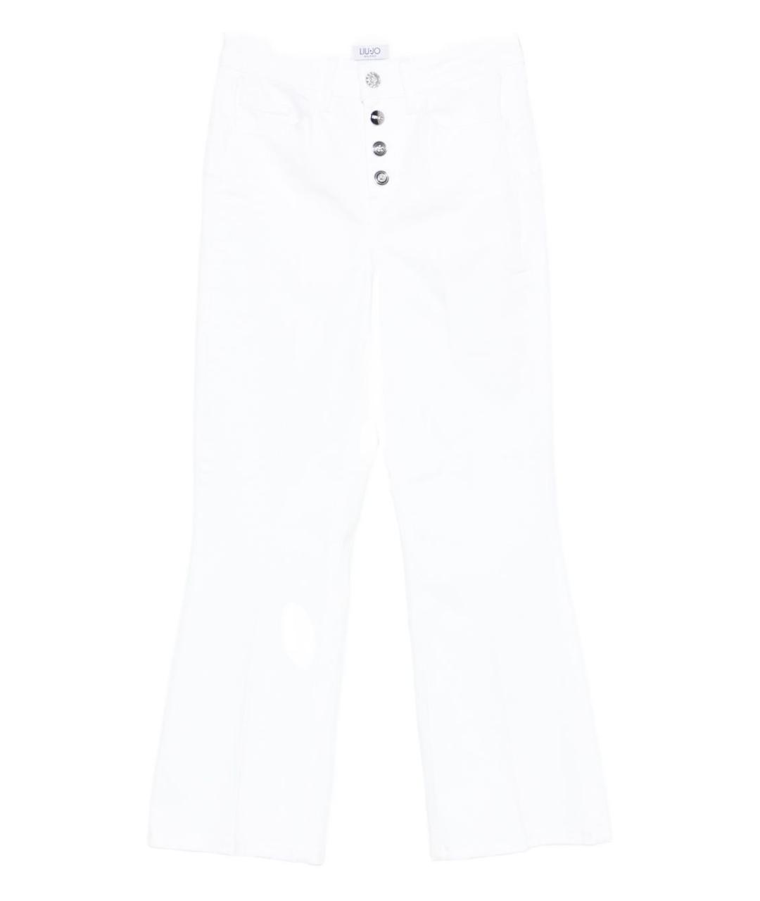 LIU JO Белые хлопковые прямые джинсы, фото 1