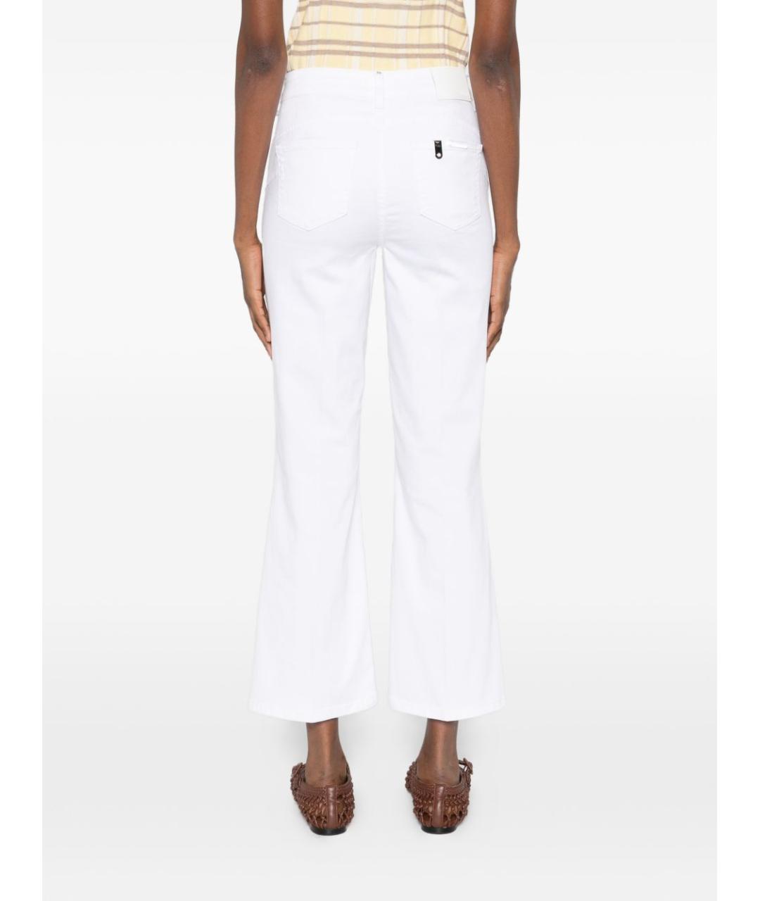 LIU JO Белые хлопковые прямые джинсы, фото 4