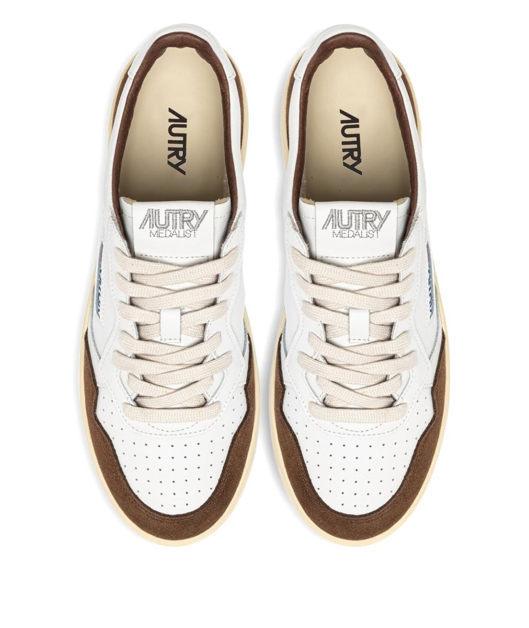AUTRY Белые кожаные низкие кроссовки / кеды, фото 3