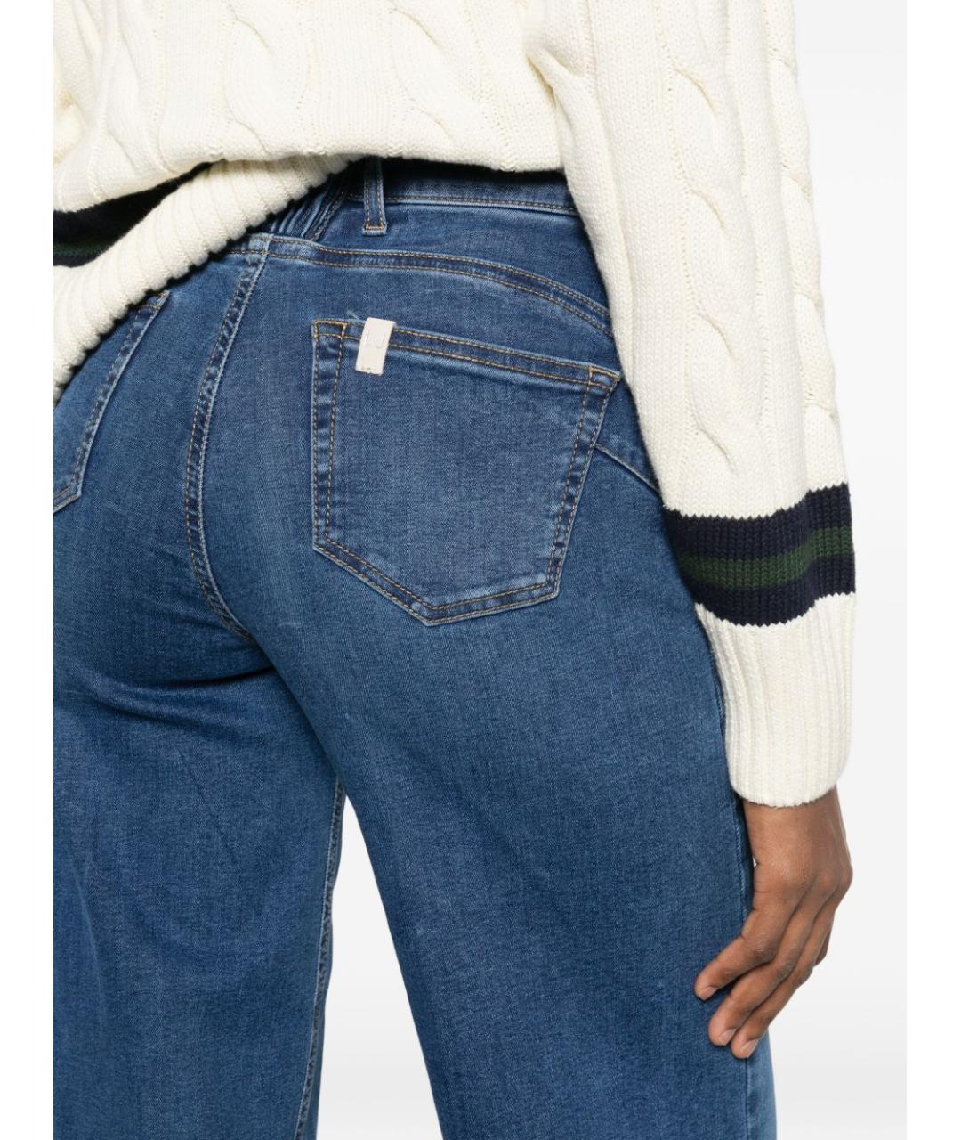 LIU JO Синие хлопковые прямые джинсы, фото 3