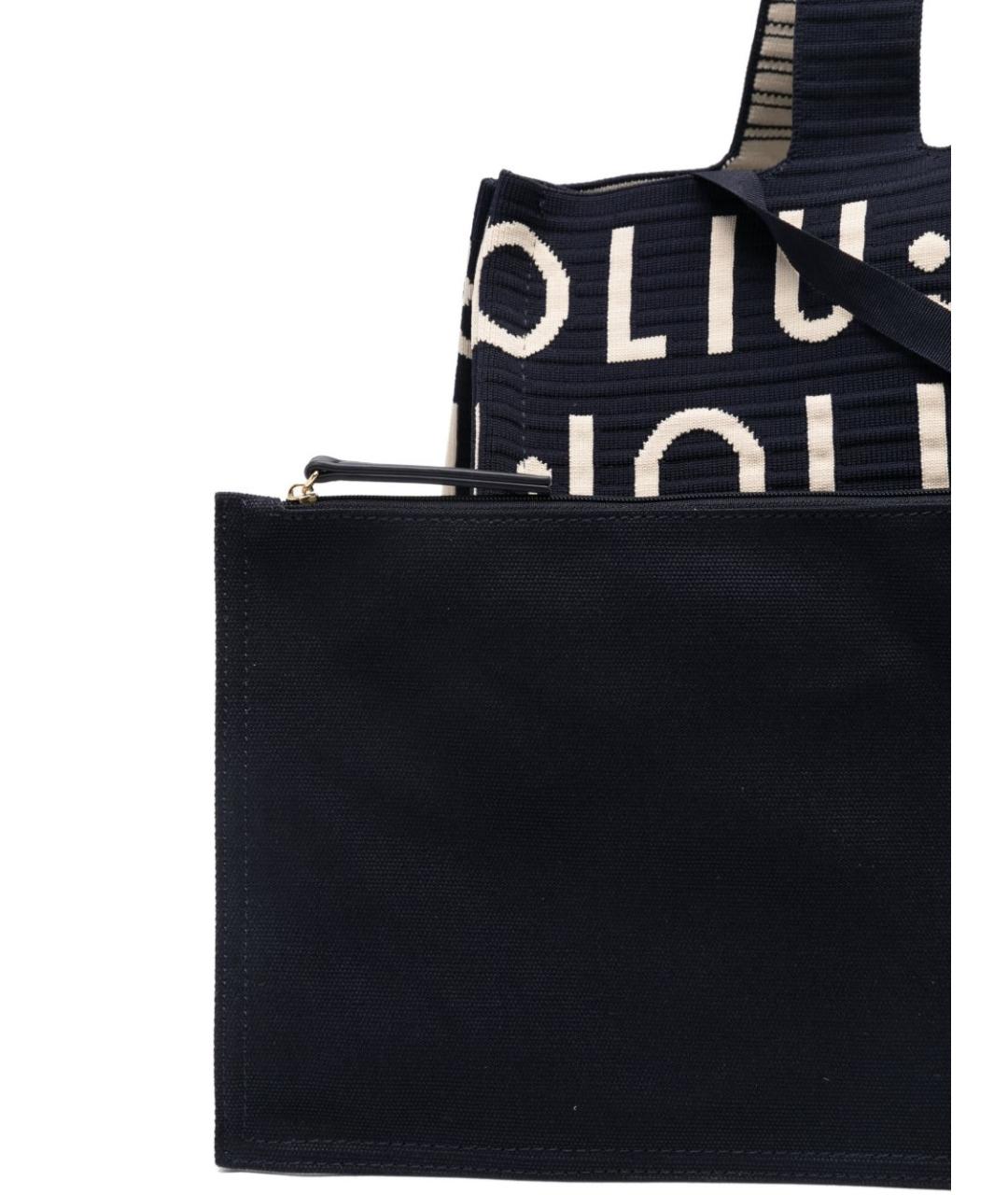 LIU JO Синяя тканевая сумка тоут, фото 3