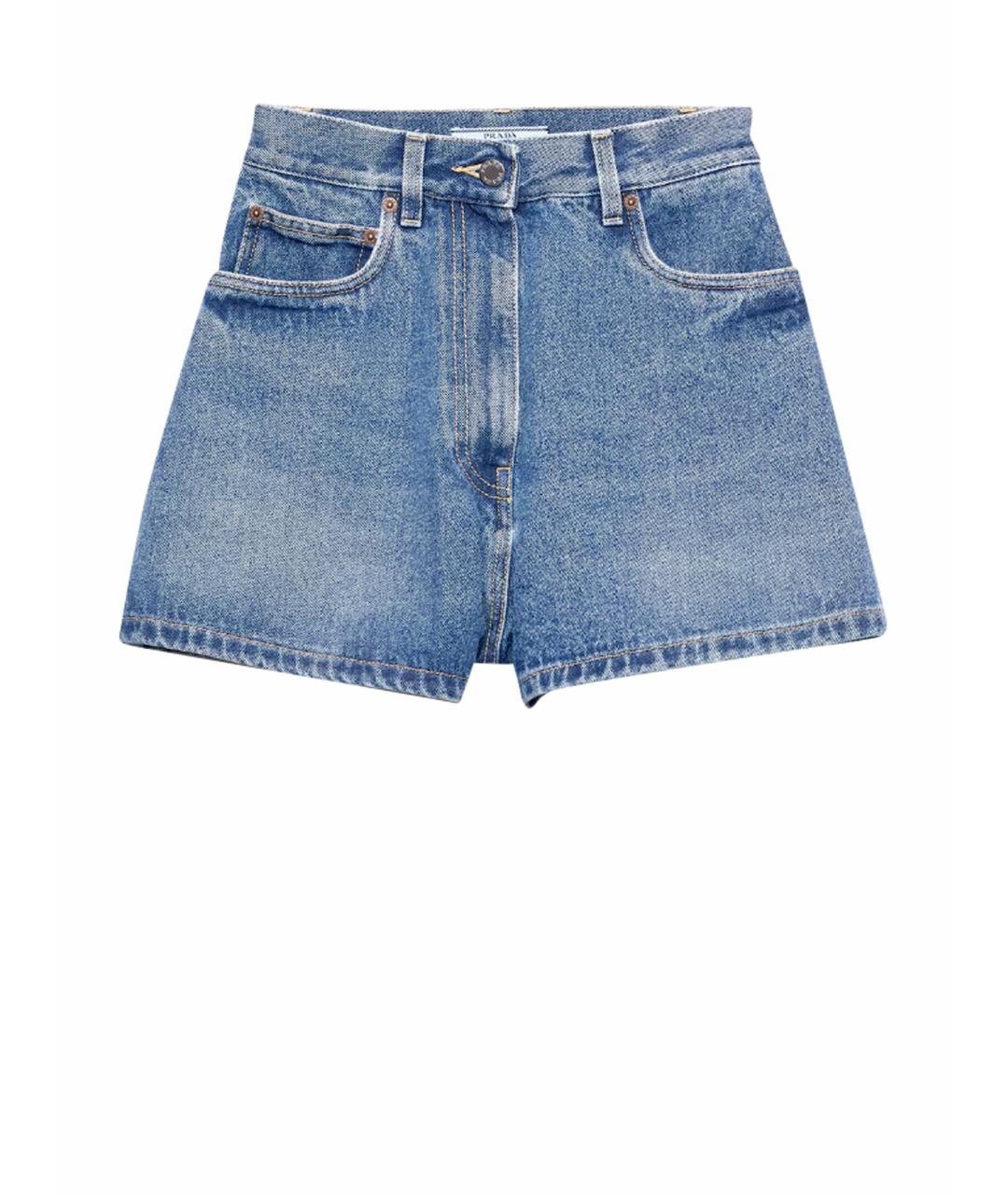 PRADA Синие хлопковые прямые джинсы, фото 1