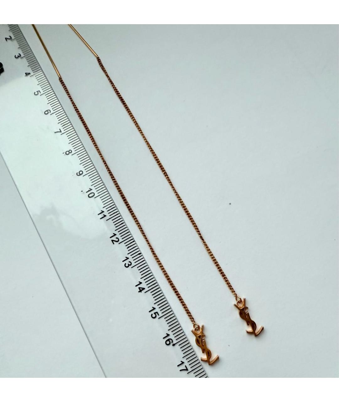 SAINT LAURENT Золотые латунные серьги, фото 3