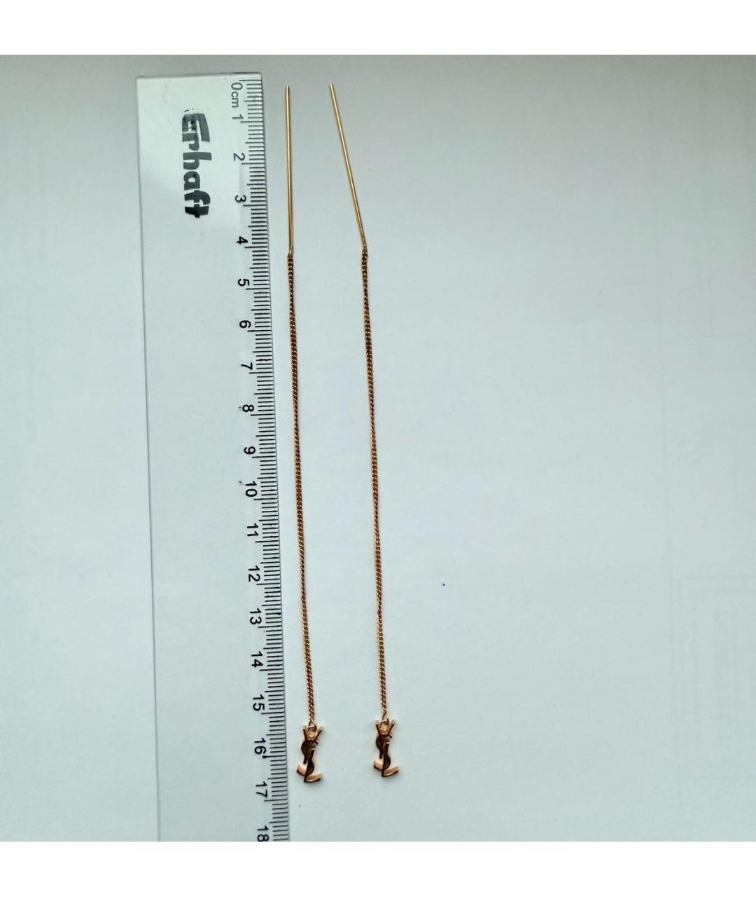 SAINT LAURENT Золотые латунные серьги, фото 6