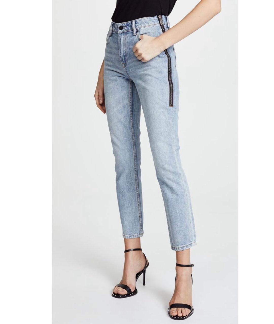 ALEXANDER WANG Голубые хлопковые джинсы слим, фото 2